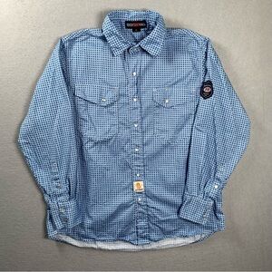 Bocomal FR Shirt Mens L CAT 2 Flame Resistant NFPA 2112 Pearl Snap Western